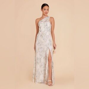 KIRA DRESS CHIFFON SAGE SPRING GARDEN BIRDY GREY